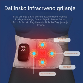 Bežični masažer za struk s USB napajanjem, računalniško upravljanje, 3 brzine, vibracijski i topli kompres, 8+ masažnih glav, izdanje 2024