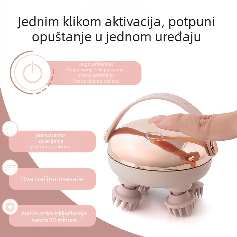 Masirač za glavu s gnjeđenjem, punjivi, upravljanje gumbom, GX-610