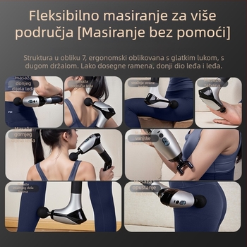 Masaza fasciju uređaj s nastavkom za vrat, visokofrekvencijski vibracije, 6 glava, LCD zaslon, 5+ brzina, tih rad ispod 36 dB
