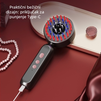 Četka za masažu vlasišta, USB napajanje, vibracijska masaža, 3 brzine, model KX-330