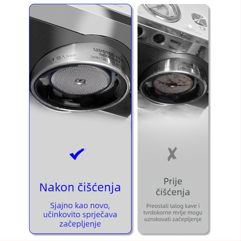 Četka za čišćenje pare za espresso aparat – plastična konstrukcija, uklonjivi nastavak, zaštita od opeklina, uklanja masnoću i nečistoće