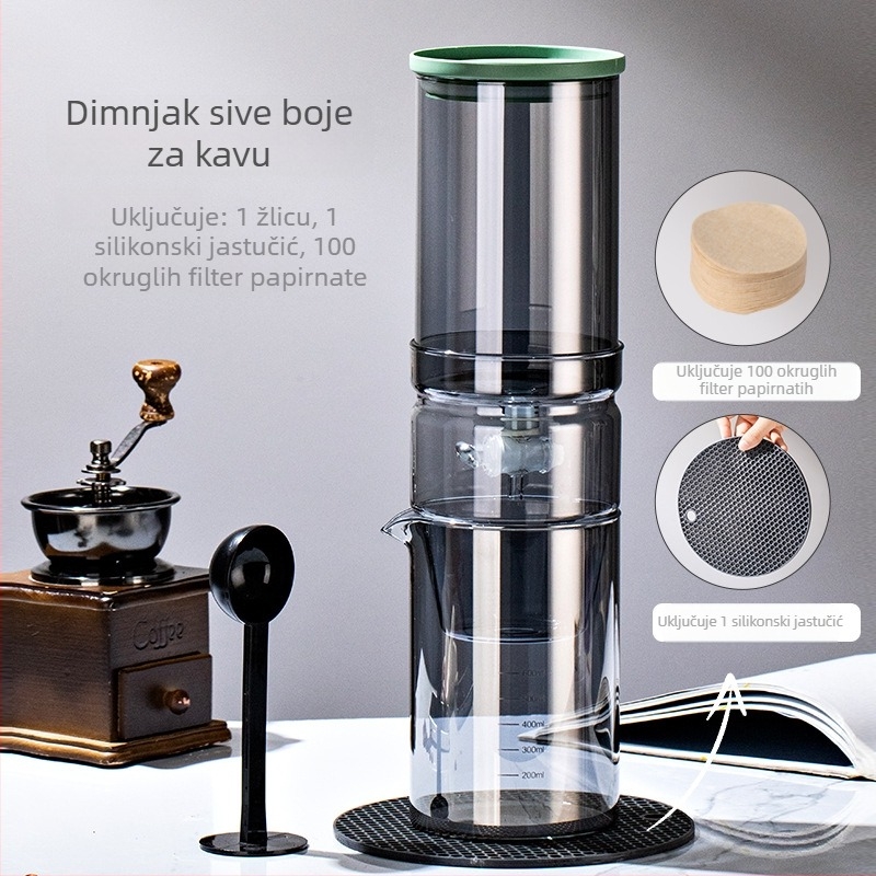 Staklena kafa posuda od borosilikatnog stakla za ice-drip kavu i hladno vrelo čaje (2024 izlazak, prilagodba dostupna, licencirana privatna etiketa)