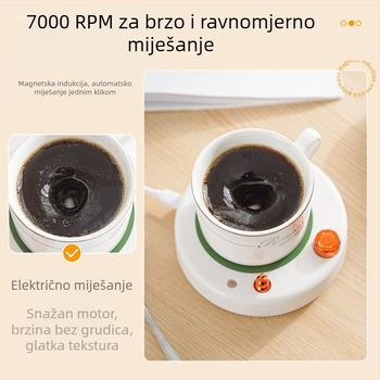 Grijač šalice kave s plastičnim kućištem, napajanje iz priključka, upravljanje gumbom, rad gumbom, bez automatskog isključivanja