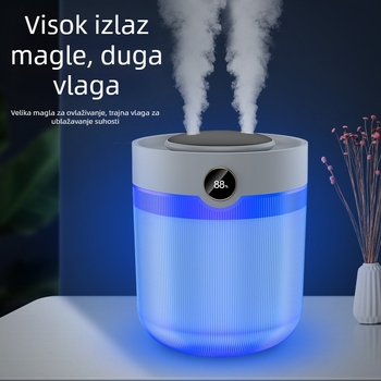 Vlažilo za zrak, kapacitet 2L, dva izlaza magle, USB napajanje, aromaterapija, digitalni zaslon