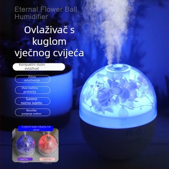 Cvjetni ovlaživač i difuzor aromaterapije za spavaću sobu i ured, stolni USB difuzor s 3 izlaza magle, visokokvalitetan dizajn