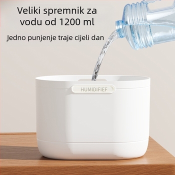 Vlaživač zraka s tri mlaznice, 1,2 L kapaciteta, za dnevni boravak i spavaću sobu, s mogućnošću dodavanja eteričnih ulja, stolni USB ovlaživač