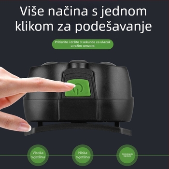 LED čelna lampica s USB punjenjem, vodootporna, domet 10 m, trajanje 20 sati