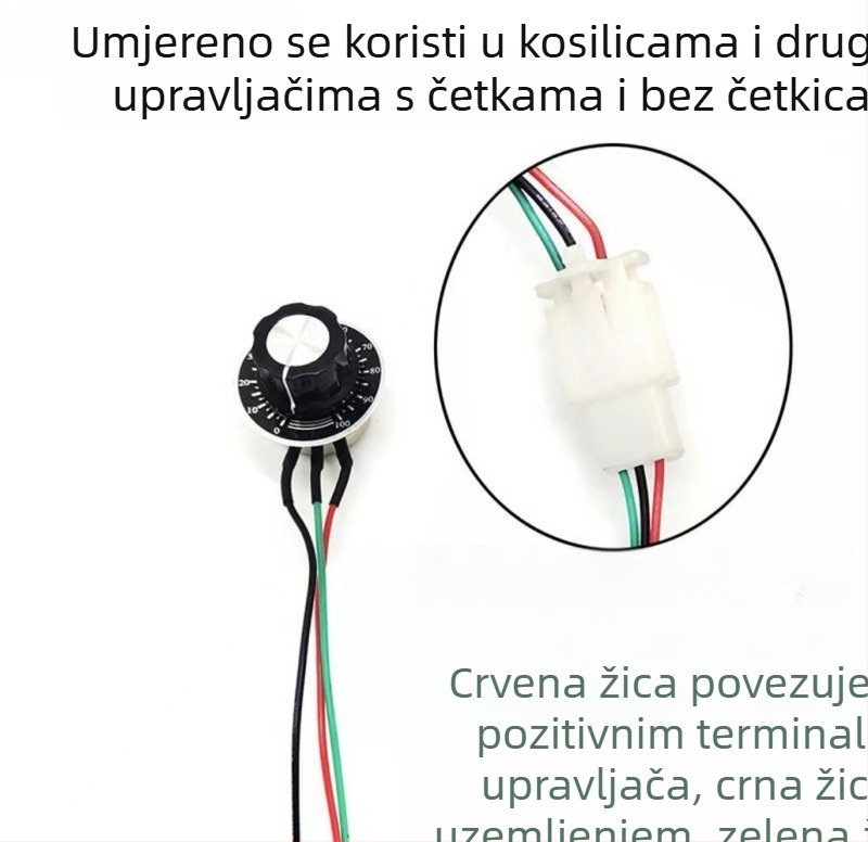 Kontroler za električno vozilo s četkastim motorom, neprekidna regulacija brzine, 24V 350W