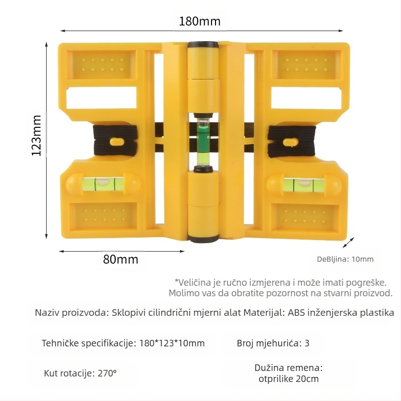 Višenamjenski niveler za stupove sa sklapanjem vertikalnog stupa i ogradom, precizan alat za montažu od čelične konstrukcije (Level gauge)