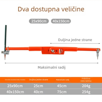 Drvarski kompas i označivač mjere; nehrđajući čelik; precizno označavanje; tip: mjerač