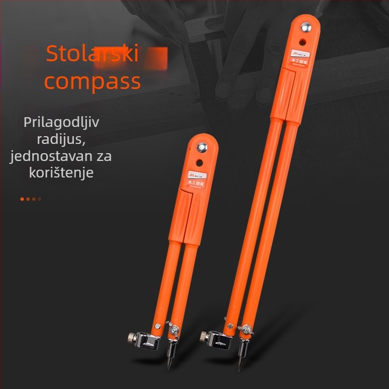 Drvarski kompas i označivač mjere; nehrđajući čelik; precizno označavanje; tip: mjerač