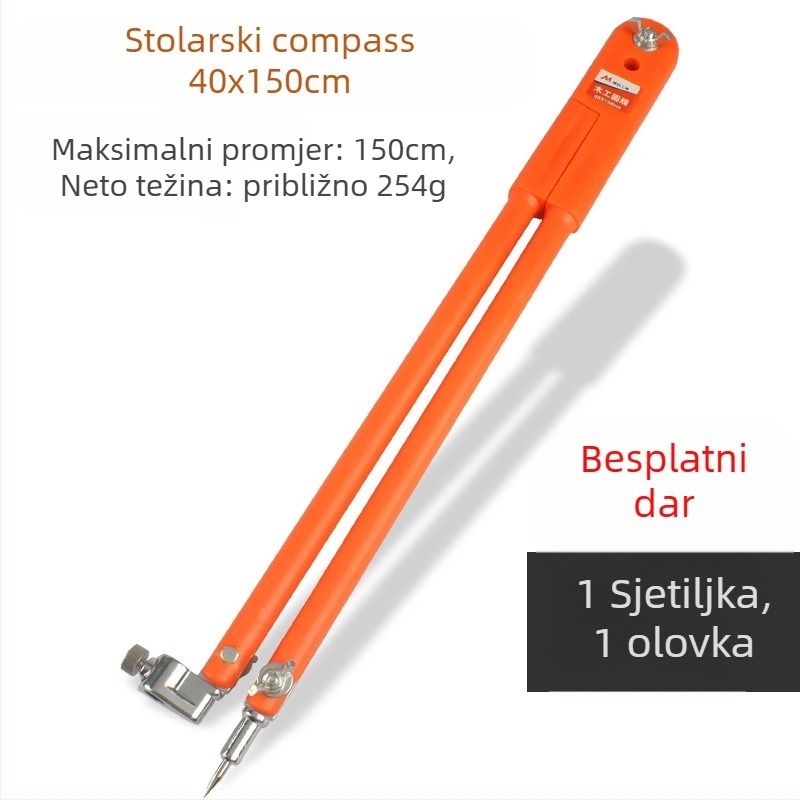 Drvarski kompas i označivač mjere; nehrđajući čelik; precizno označavanje; tip: mjerač