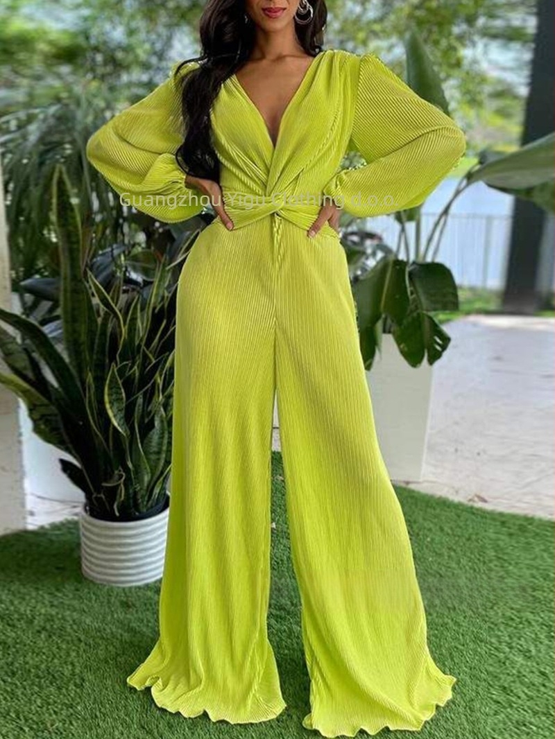 Kombinezon s plisom, dugi rukavi, ravne hlače, poliester-spandeks materijal, ulični hipster stil, proljeće 2025