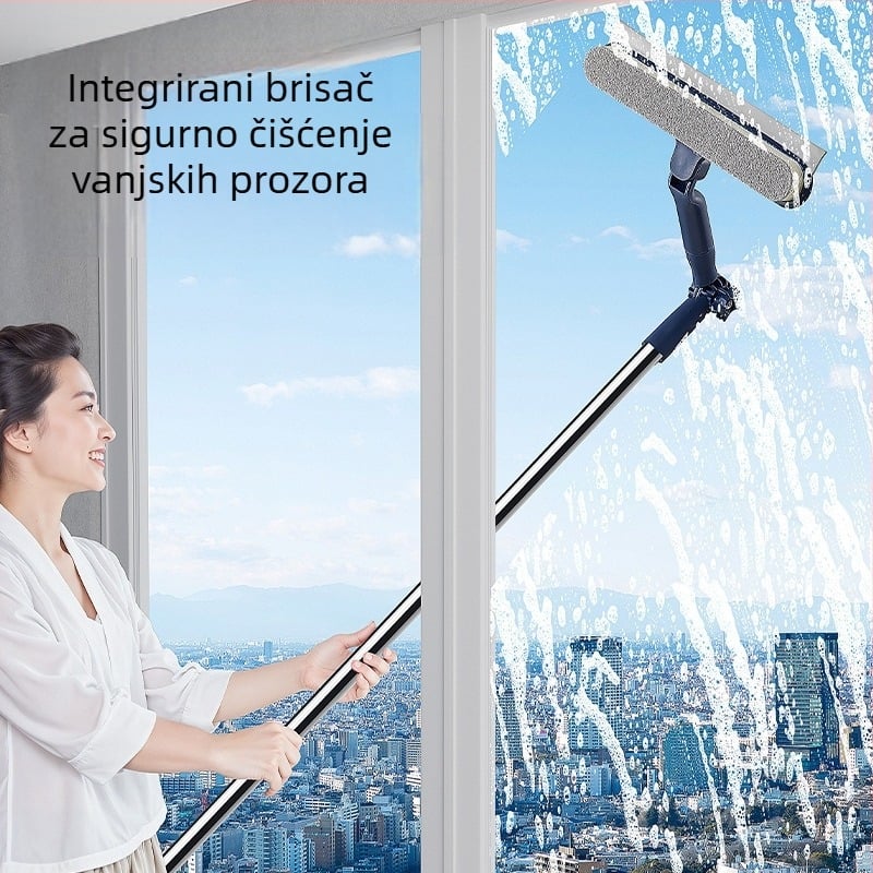 Nerđajući čelik dvostrani čistač prozora i strugač za staklo za kućnu upotrebu