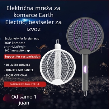 Električni ubijač komaraca - sklopivi 4-u-1, punjivi, LED svjetlo, ugrađena baterija 501–800mAh