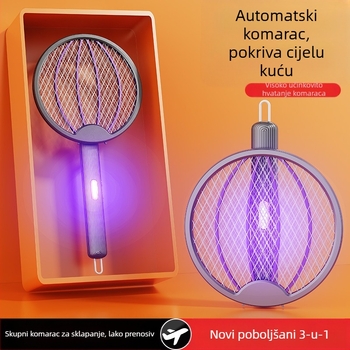 Električni ubijač komaraca - sklopivi 4-u-1, punjivi, LED svjetlo, ugrađena baterija 501–800mAh