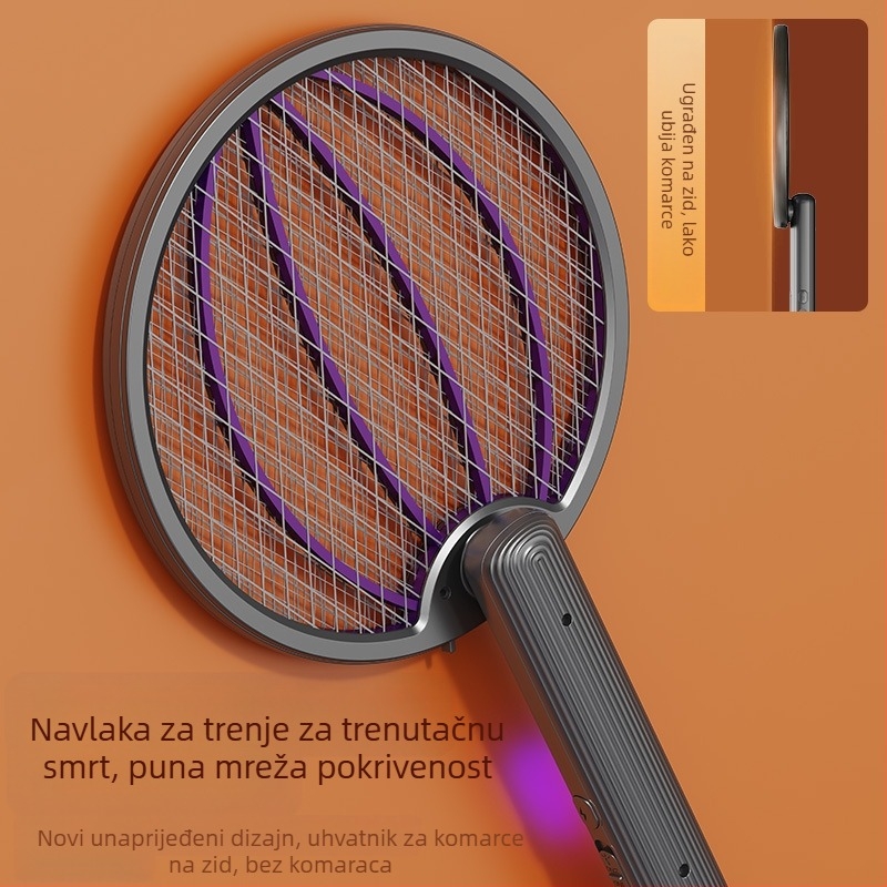 Električni ubijač komaraca - sklopivi 4-u-1, punjivi, LED svjetlo, ugrađena baterija 501–800mAh