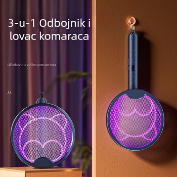 Električni štitnik za komarce, sklopni, s ugrađenom baterijom 501–800 mAh, 180° rotacija, pokrivenost 21–30 m², NiZnFe mreža