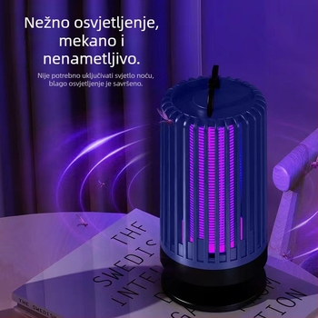 Unutarnja lampa za komarce, tiho elektrošok-ubijač komaraca s UV svjetlom, PP kućište, pogodno za prostorije do 10㎡