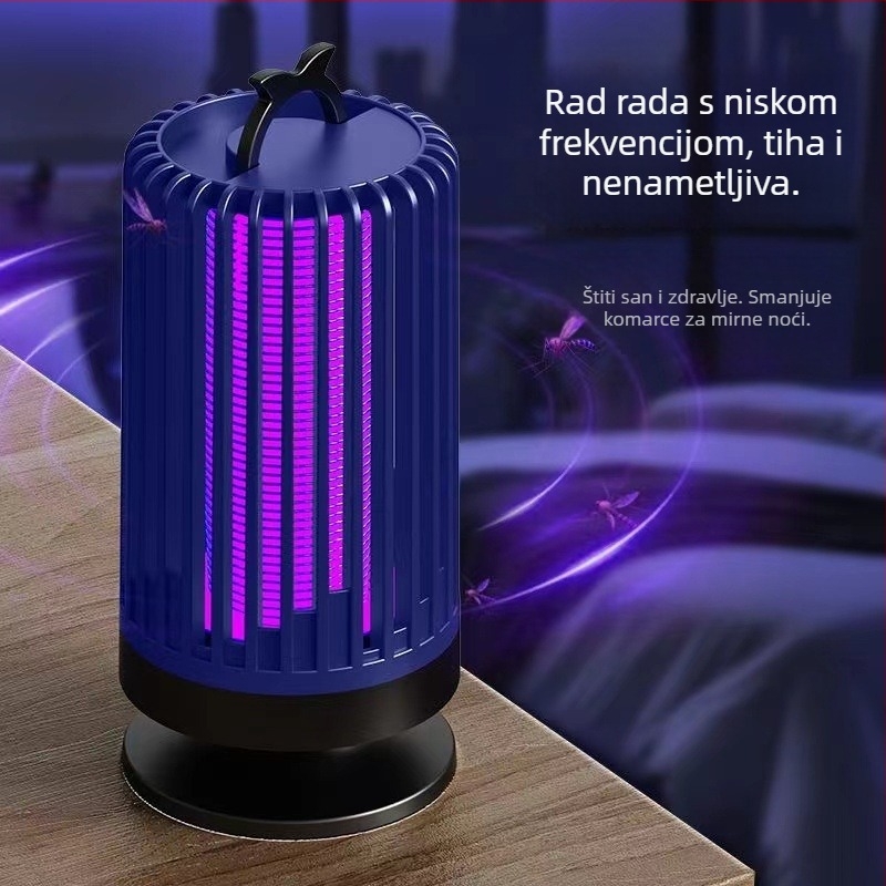 Unutarnja lampa za komarce, tiho elektrošok-ubijač komaraca s UV svjetlom, PP kućište, pogodno za prostorije do 10㎡