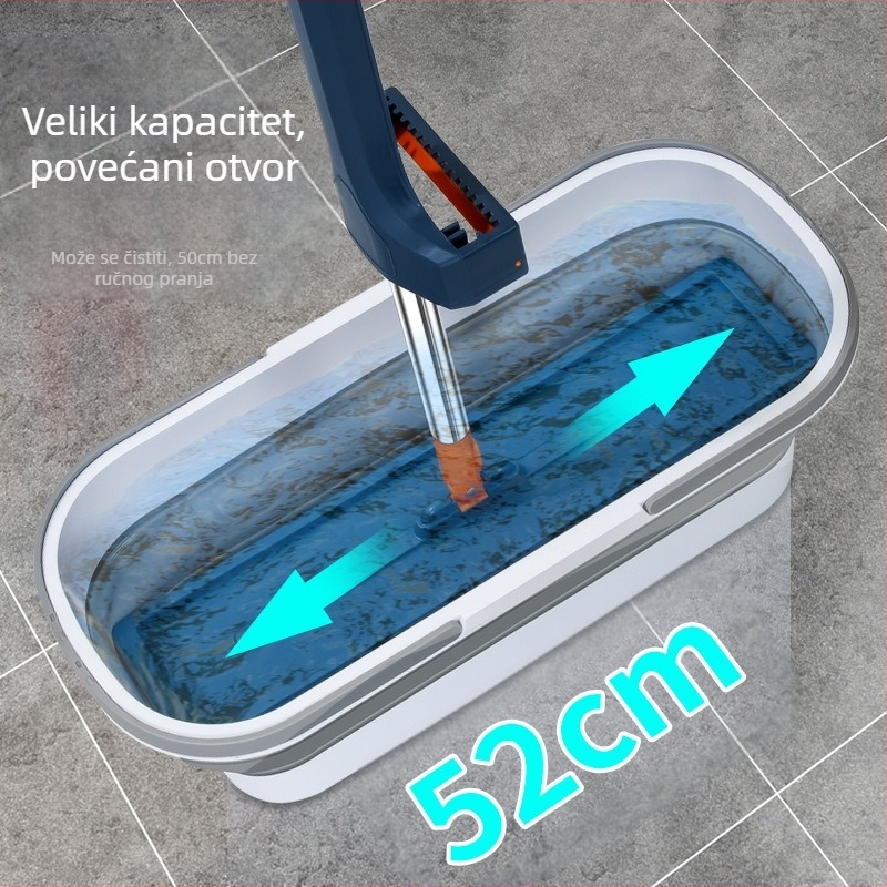 Sklopiva kanta za mop za kućnu upotrebu, nehrđajući čelični štap za mop, upija vodu i periva