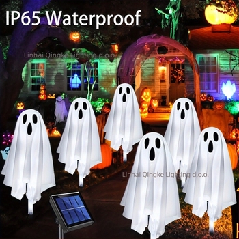 Solarna Halloween prizemna svjetiljka za dvorište – IP65, 0,3W, 6–12 sati, materijal: plastika/željezna umjetnost/tekstil, CE certifikat