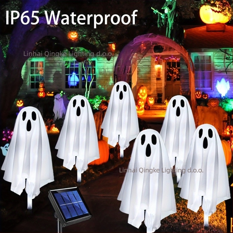 Solarna Halloween prizemna svjetiljka za dvorište – IP65, 0,3W, 6–12 sati, materijal: plastika/željezna umjetnost/tekstil, CE certifikat