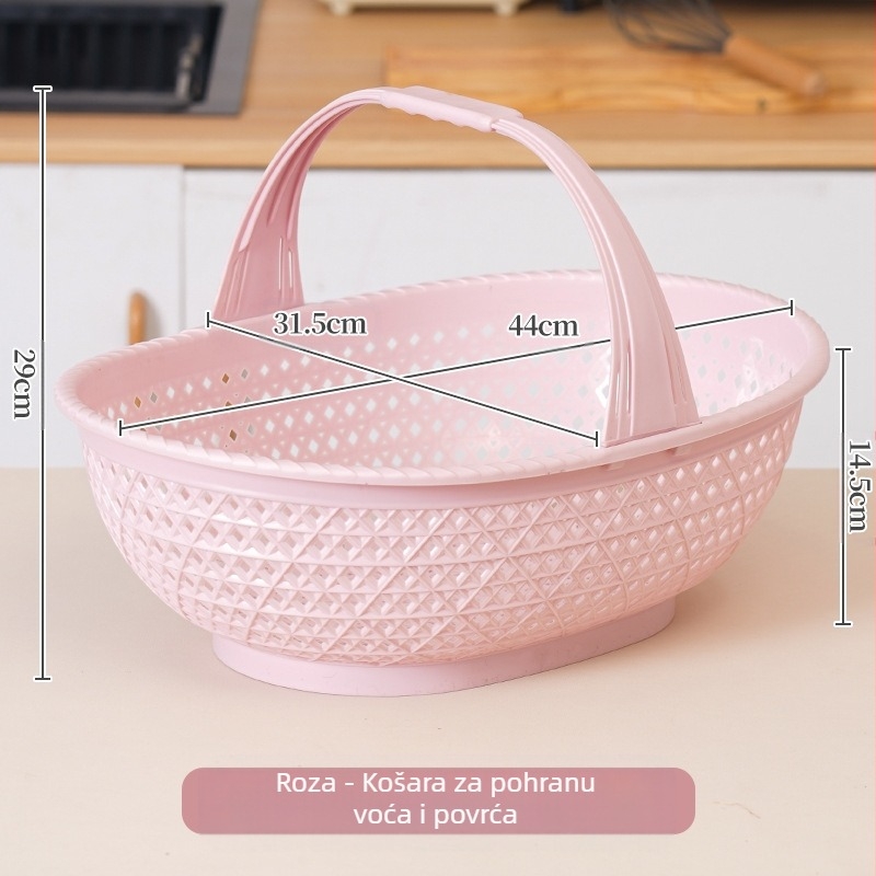 Košara za kupovinu: plastična košara s imitacijom bambusa, ručna, prijenosna, nosivost 10 kg, otjecanje