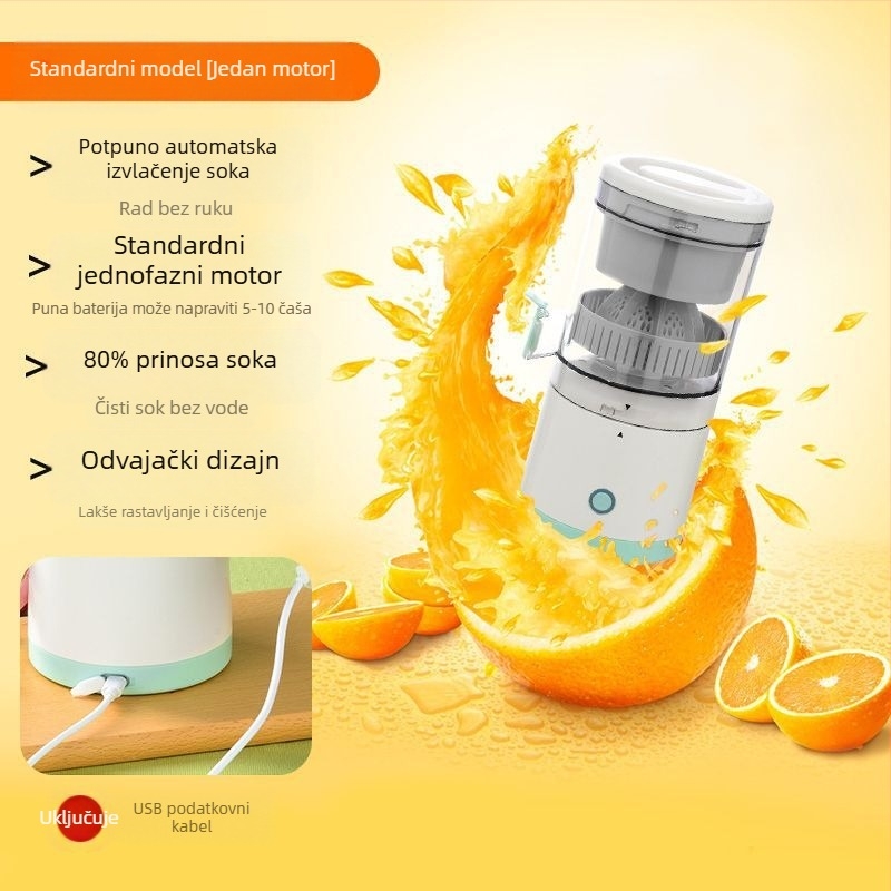 Prijenosni sokovnik 18000 rpm, 150 W, unutarnja posuda od nehrđajućeg čelika, uklonjiva baterija, kapacitet do 400 ml