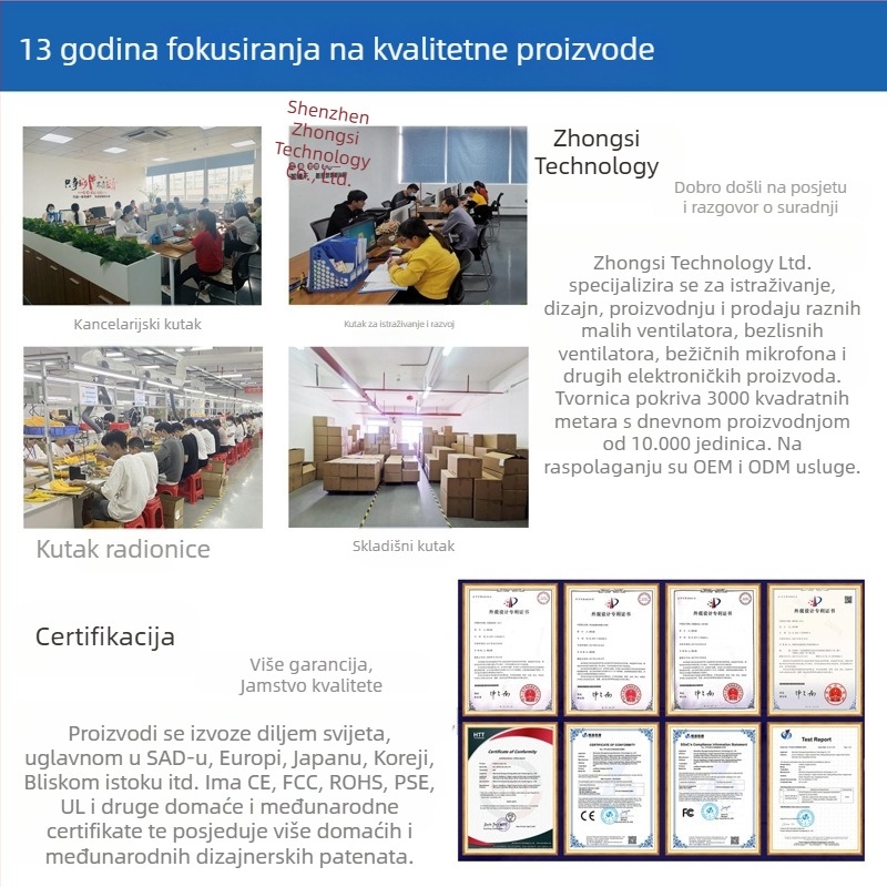 Ventilator s raspršivačem za hlađenje za kampiranje na otvorenom, osvjetljenje šatora, USB punjenje, glava s pokretima, tih mali električni ventilator