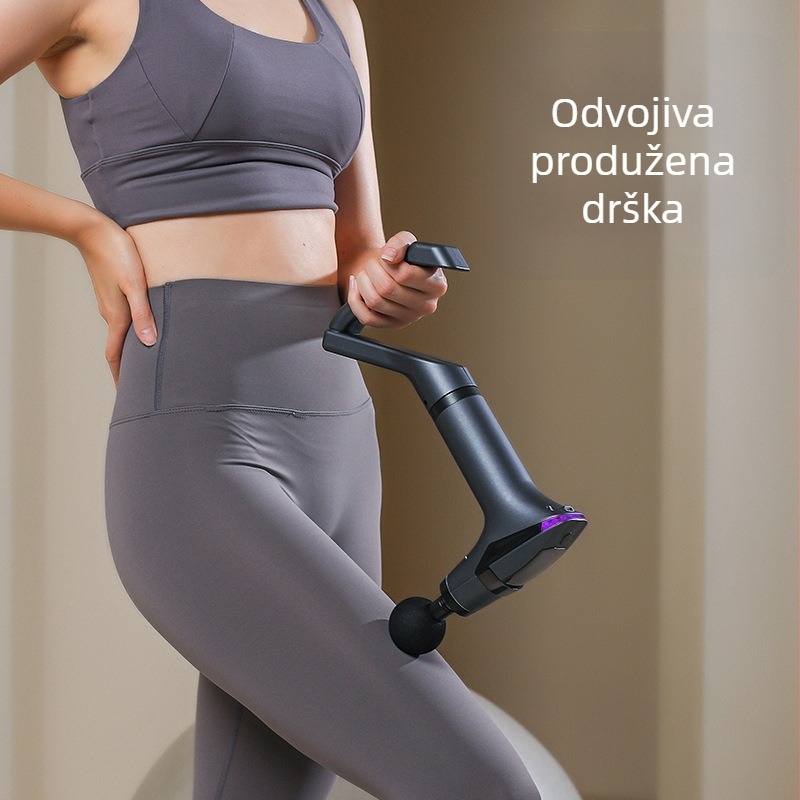 Električni masažni pištolj za fasciju s 4 glave, LCD zaslon, više brzina (>5 razina), ugrađena baterija 1200–2000 mAh