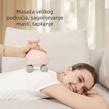 Ručni fascia gun masažer za vrat, ramena i cijelo tijelo, električni perkusioni masažer s 4 glave, LCD, 5+ brzina, ugrađena baterija 500–800 mAh, buka 46–70 dB