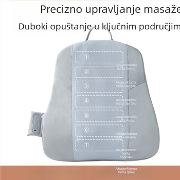 Jastučić za masažu struka i leđa s 2 masaznim glavama, gniječenje, toplinska kompresija s crvenim svjetlom, infracrvena terapija, za kućnu i automobilsku upotrebu