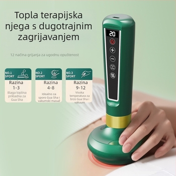 Inteligentni uređaj za cupping s negativnim tlakom i scrapingom, grijanje, četka za meridijane, punjenje i upravljanje gumbom