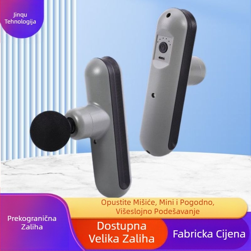 Mini prijenosni fascia masažer za kućnu uporabu; četkasti motor; do 5. stupnja ili više; 4 glave za masažu; ugrađena baterija; buka ispod 36 dB