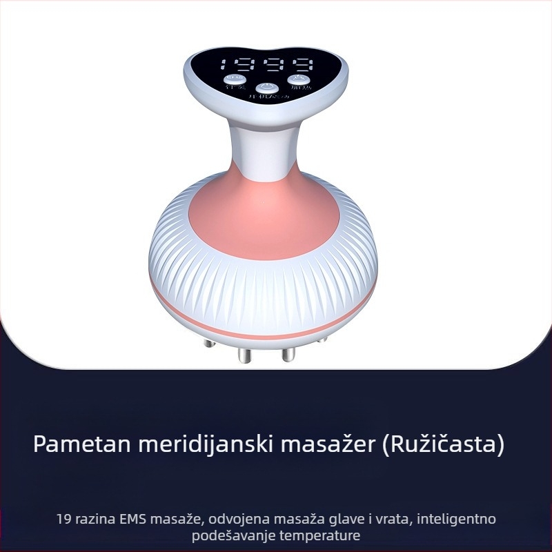 X1009 Prijenosni električni meridijski masažer za cijelo tijelo, punjiv, kontrola temperature 55°C, bezprekidna brzina, ABS kućište, baterija 1200mAh