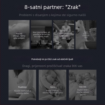 Kućni pročišćivač zraka – Uklanjanje formaldehida, niski šum (<36 dB), protok zraka 50 m³/h, pokrivenost do 10 m², Kompozitni filtar