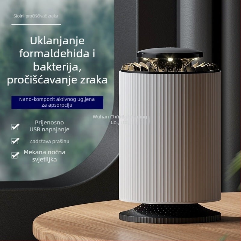 Kućni pročišćivač zraka – Uklanjanje formaldehida, niski šum (<36 dB), protok zraka 50 m³/h, pokrivenost do 10 m², Kompozitni filtar