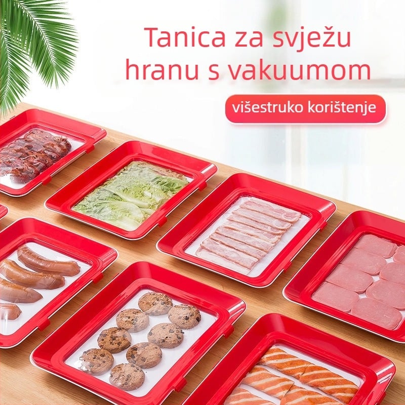 Qihong vakuumska posuda za pohranu s poklopcem, plastična, mogućnost slaganja, za hladnjak i zamrzivač