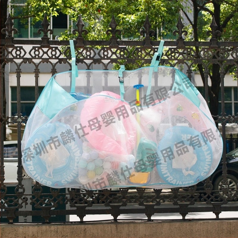 Plastična tkanina mrežasta vrećica za ogradu bazena, velika zapremina za pohranu plivačkih prstena i lopti, samozaključavajuća, PP materijal, nosivost 1-10