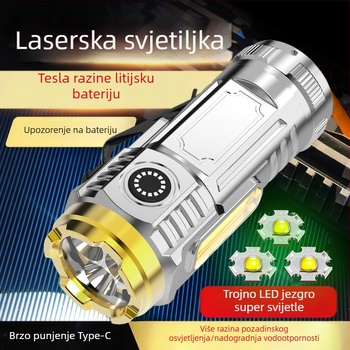 LED svjetiljka s klipom za kapu, 5W, punjiva, plastično kućište, domet 50–100 m