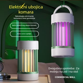 Lampa za uništavanje komaraca s USB punjenjem, ugrađena baterija, LED rasvjeta, za 11–20 m², električni šok + svjetlosna zamka