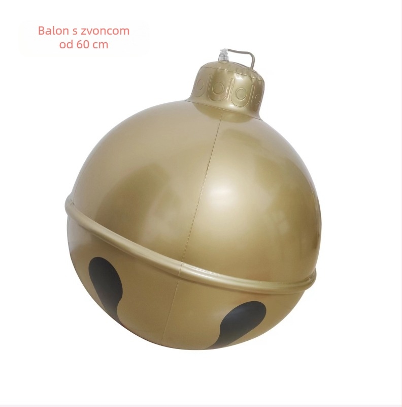 Božićni balon s zvonom za vanjsku dekoraciju, PVC, pastoralni stil, poluautomatna proizvodnja, težina 0,35 kg