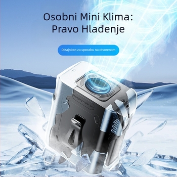 Ventilator za pojas USB prijenosni vanjski, 5 brzina, digitalni zaslon, ugrađena 6000 mAh baterija, USB napajanje