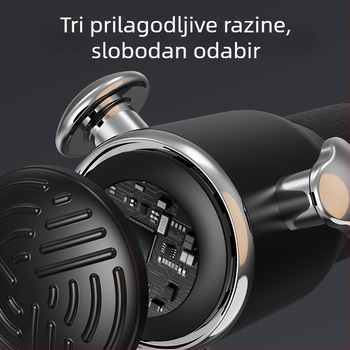 Pištolj za fasciju s Brushless motorom, LCD zaslon, 3 brzine, 3 nastavci, ugrađena baterija 1200–2000 mAh (3–6 h)