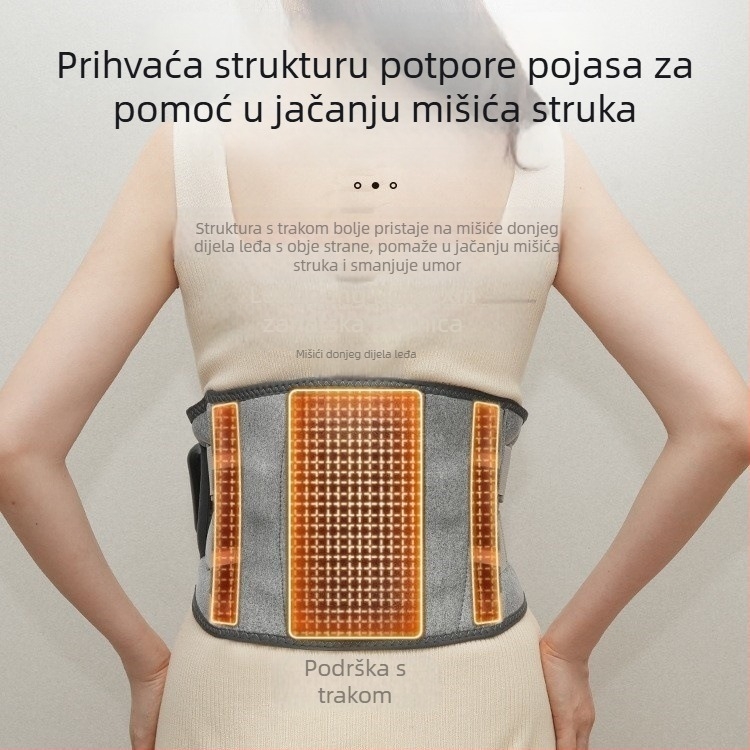 Punjiva masažni pojas za struk s električnim grijanjem i vibracijskim toplim kompresijom, 45-65°C, 7.5W, 3.7V