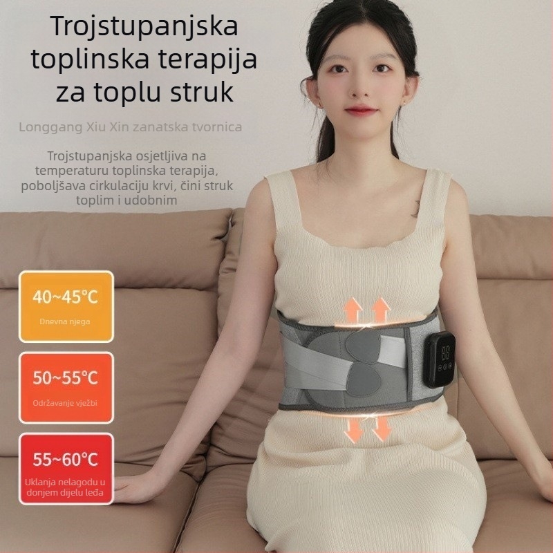 Punjiva masažni pojas za struk s električnim grijanjem i vibracijskim toplim kompresijom, 45-65°C, 7.5W, 3.7V