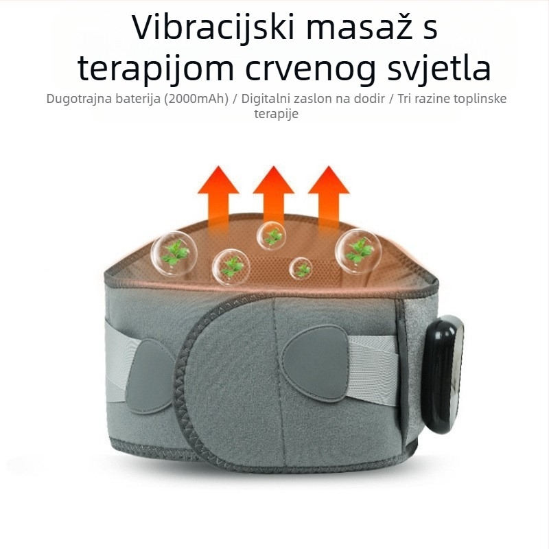 Punjiva masažni pojas za struk s električnim grijanjem i vibracijskim toplim kompresijom, 45-65°C, 7.5W, 3.7V
