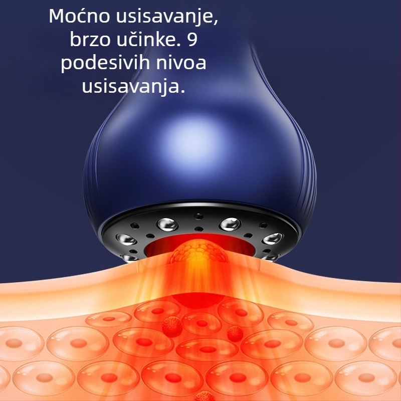 Uređaj za vakuumsko kupanje s meridijanskim masiranjem, USB napajanje, model A700, regulacija temperature 30–60°C, 9 brzina, ABS kućište