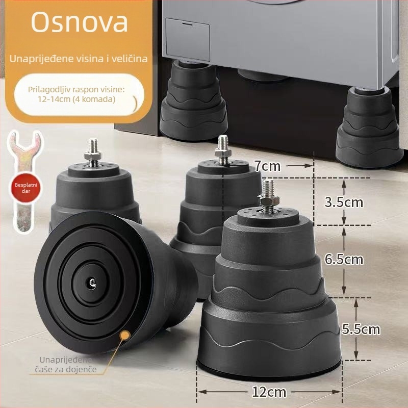 Osnova za perilicu s bubnjem – protuklizna, podesiva, otporna na vlagu, odvod vode, plastična konstrukcija